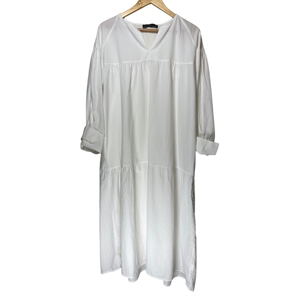 Zanzea Collection Dresses & Skirts - Tiered V Neck Short Sleeve Midi Dress Women's 4XL White Beach Boho Coastal